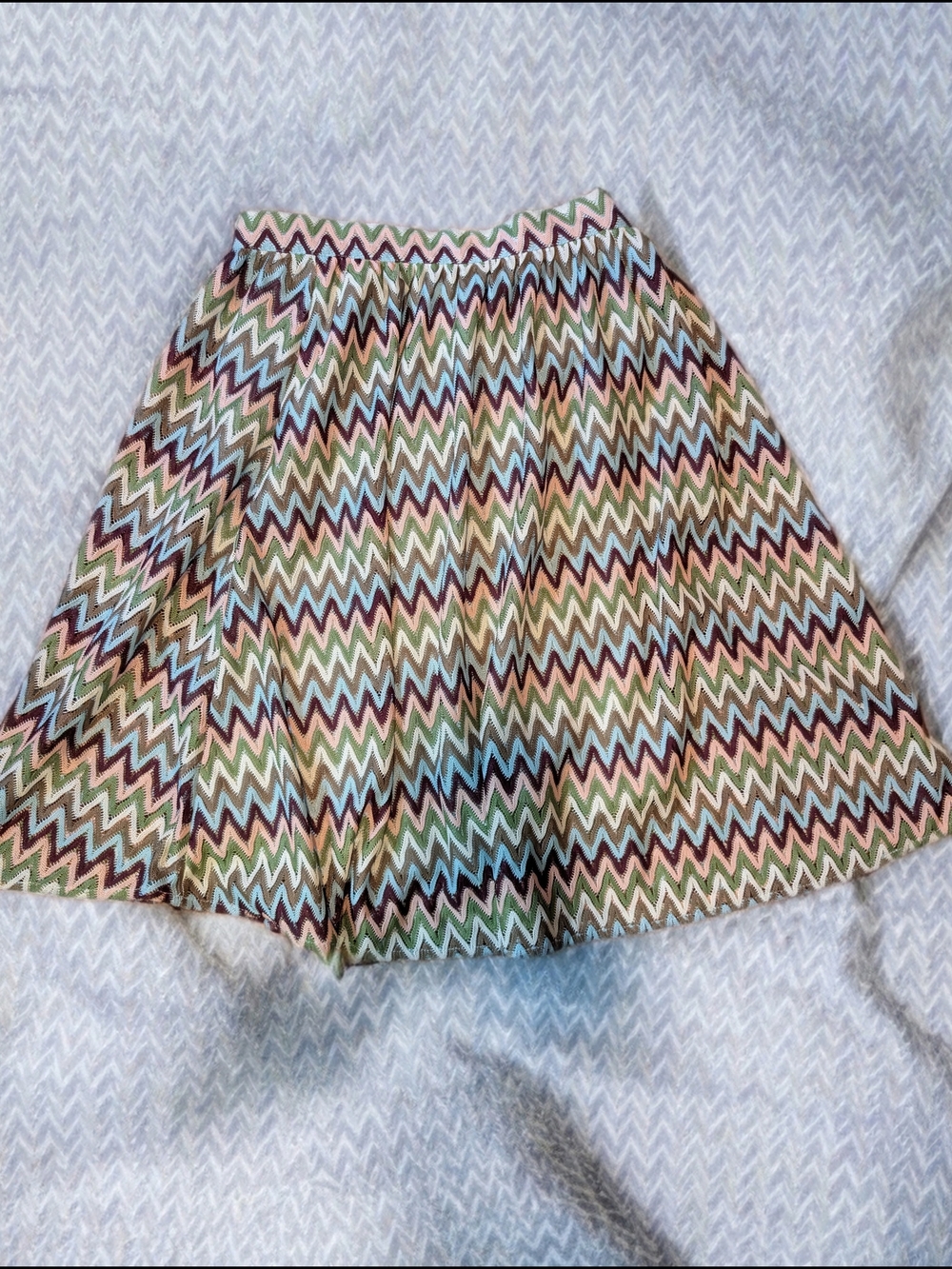 Modcloth Chevron Circle Skirt in Brown, Green, Blue and Pink